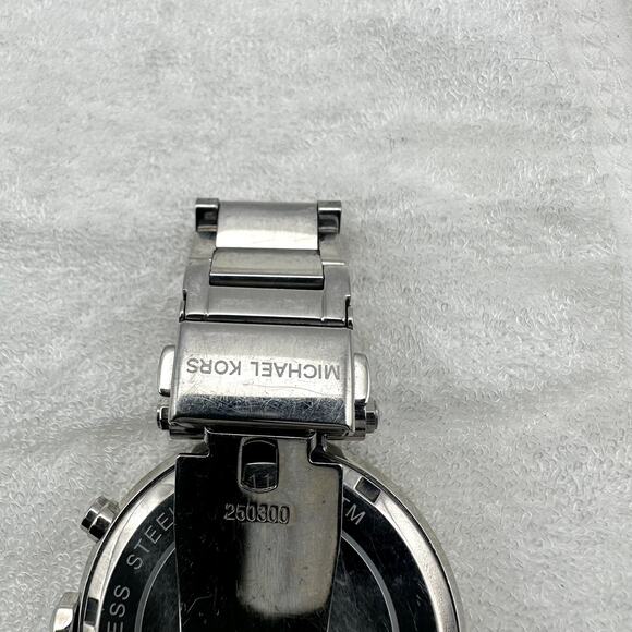 Michael Kors MK5353 Silver-Tone Crystal Bezel Chronograph Quartz Watch